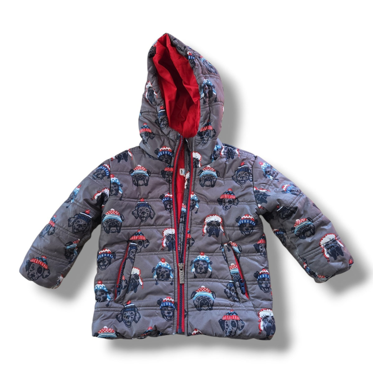 Hatley Boys' Dog Print Puffer Jacket | 2T | Pre-loved Quality