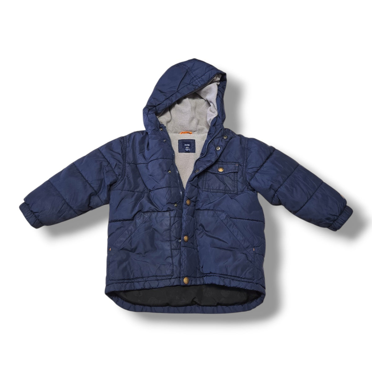 Baby Gap Navy Blue Fleece-Lined Puffer Winter Jacket | 3T | Pre-loved Quality