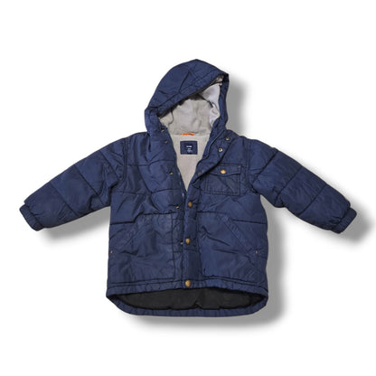 Baby Gap Navy Blue Fleece-Lined Puffer Winter Jacket | 3T | Pre-loved Quality