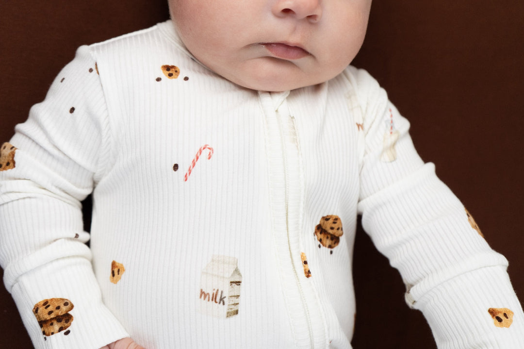 Coming Soon | Belan.J | Ribbed Bamboo Footless Sleeper - Milk & Cookies