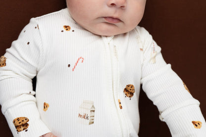 Coming Soon | Belan.J | Ribbed Bamboo Footless Sleeper - Milk & Cookies