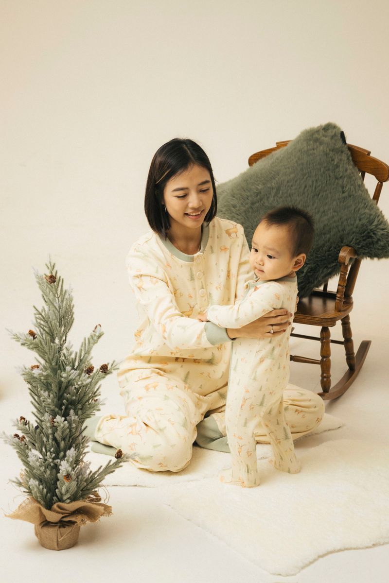 Blara Organic House | Long-sleeve Ribbed Footie Romper