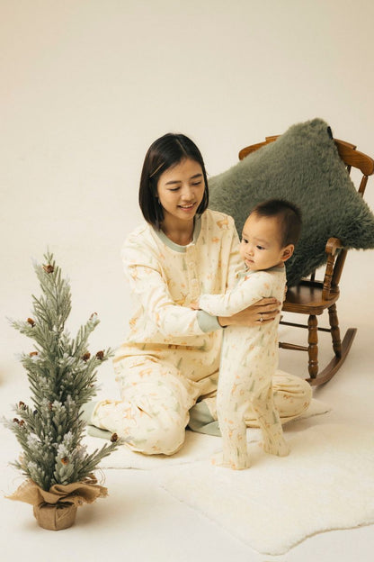 Blara Organic House | Long-sleeve Ribbed Footie Romper