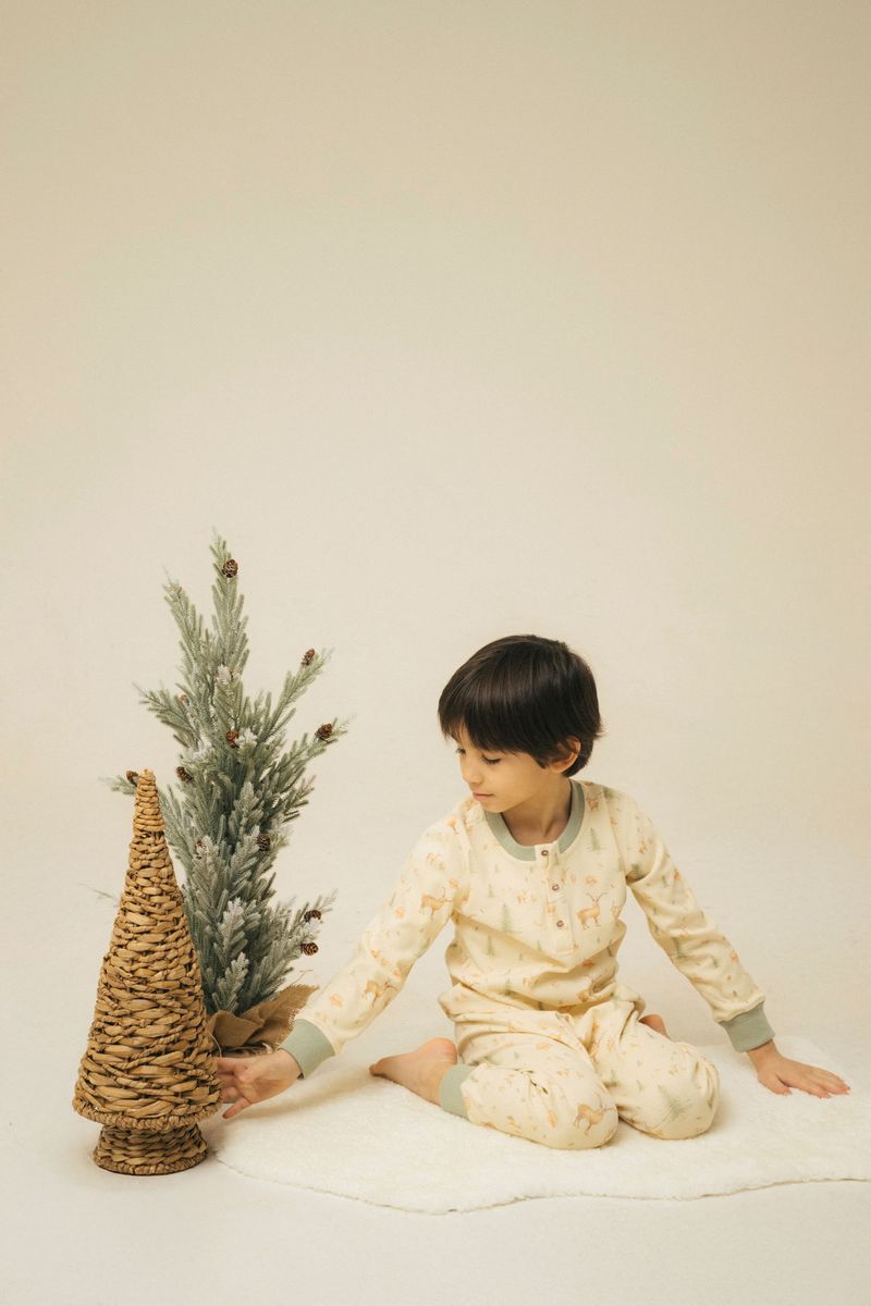 Blara Organic House | Ribbed Henley Pajama Set