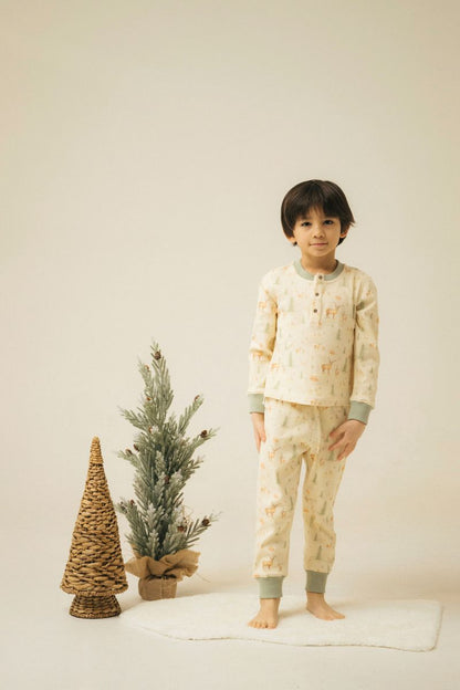 Blara Organic House | Ribbed Henley Pajama Set