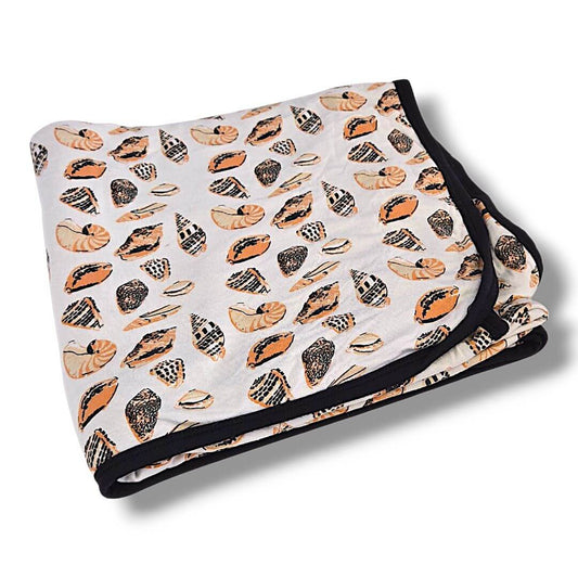 Shells in Ink and Desert Rose Kate Quinn Blankets, 42"x42"