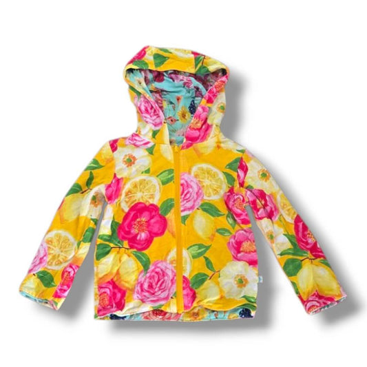 Yellow floral/Aqua blue floral Posh Peanut Kids Hoodies, 18-24M