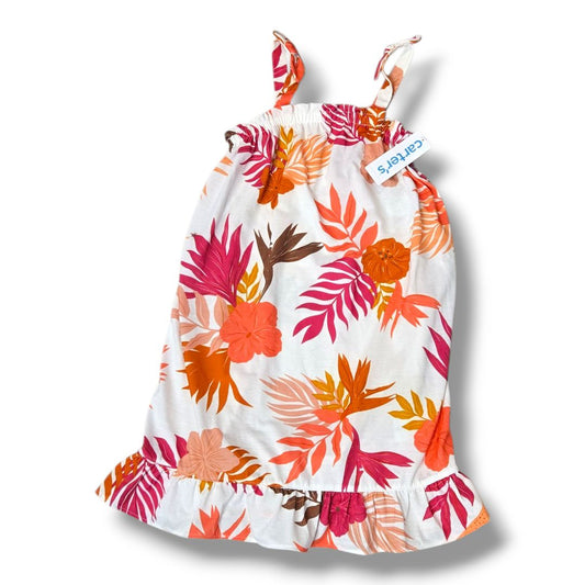 White/Floral Carters Kids Dresses, 6/7Y