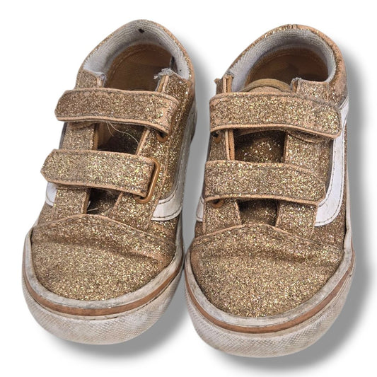 Gold Glitter Vans Pre-loved Footwear, 9T