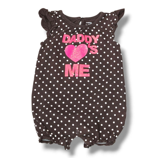 Brown Polka Dot George Kids Rompers, 0/3M