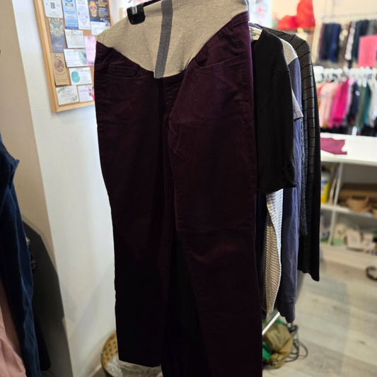 Burgundy Insider Maternity Bottoms, Small