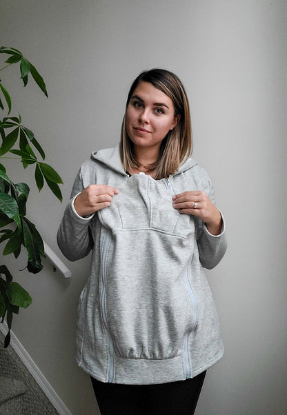 2-in-1 Fleece Baby Carrying Hoodie