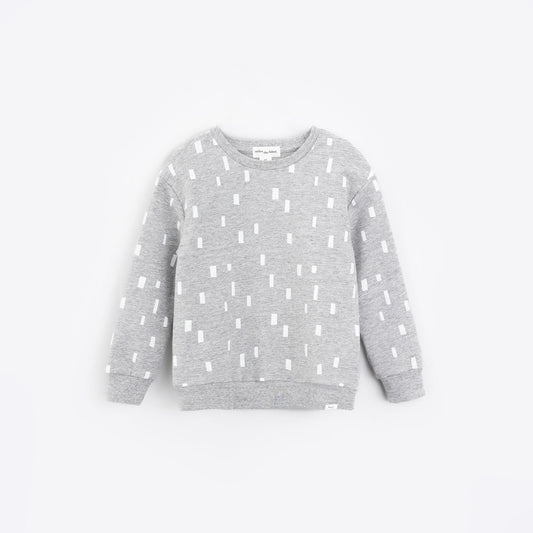 Miles The Label | Miles Basics Block Print on Heather Grey Sweatshirt - Pink & Blue Kidz Clothing