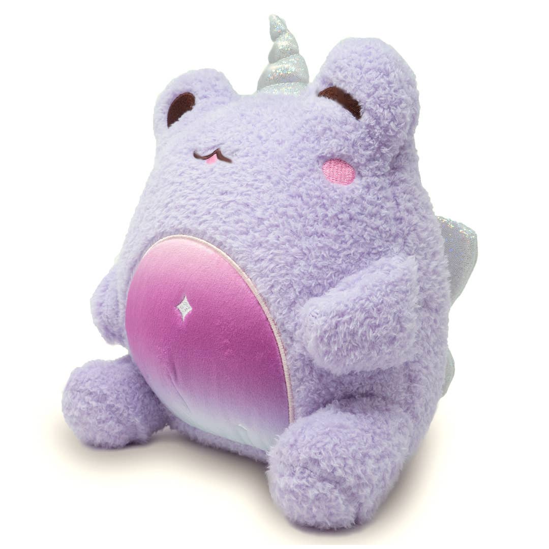 Fairy Uni-Wawa (Soft Fluffy Purple Unicorn Frog Plushie) - Pink & Blue Kidz Clothing