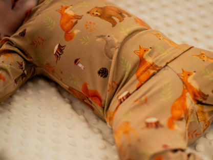 🦊 Two-piece bamboo pyjamas – Forest Friends