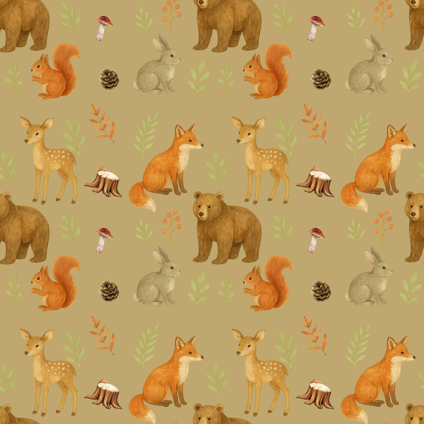 🦊 Two-piece bamboo pyjamas – Forest Friends