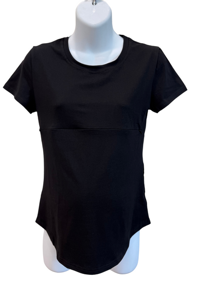 Tori Full Zip Short Sleeve Nursing Tee Shirt
