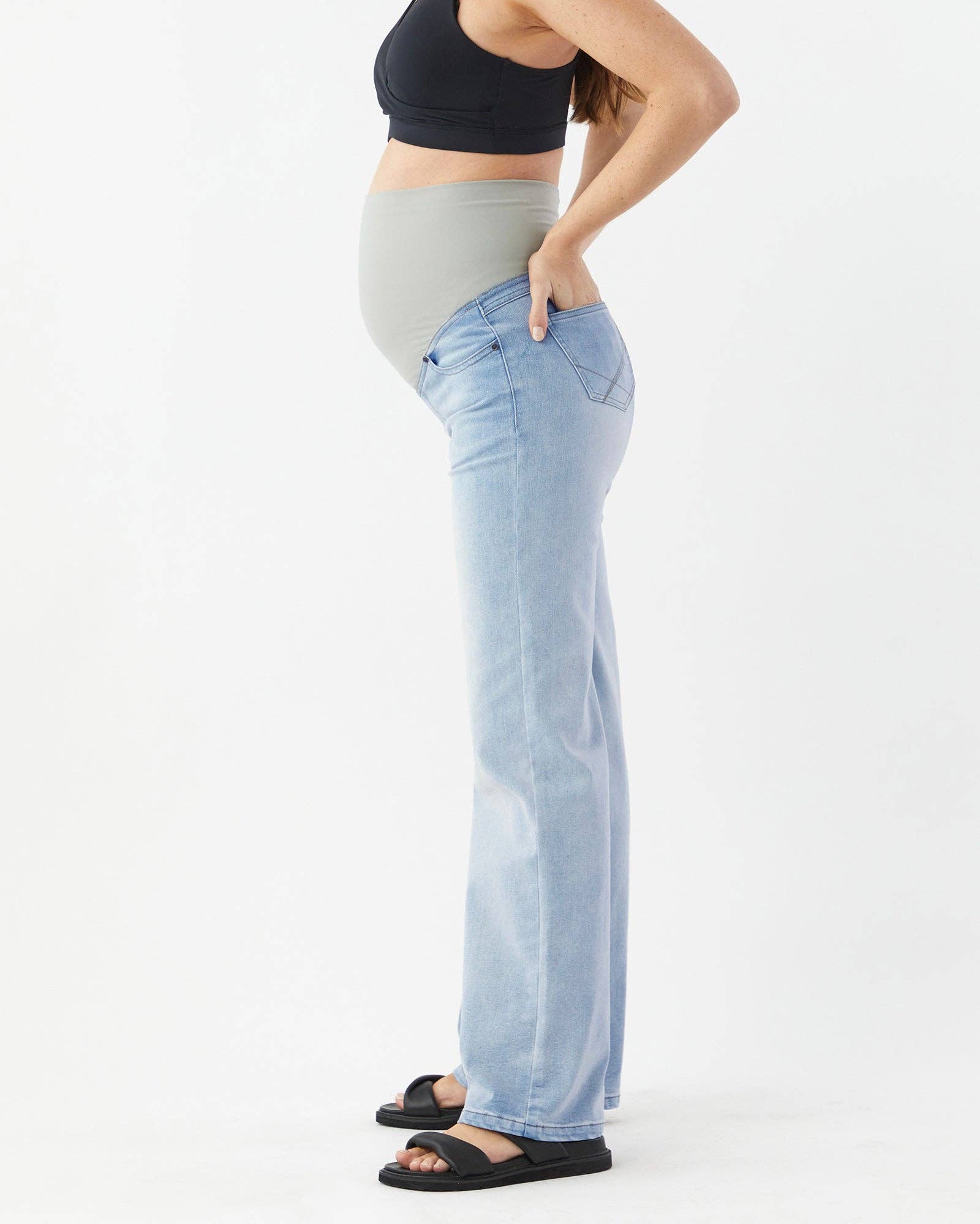 Coming Soon | Straight Leg Overbelly Jeans - Pink & Blue Kidz Clothing