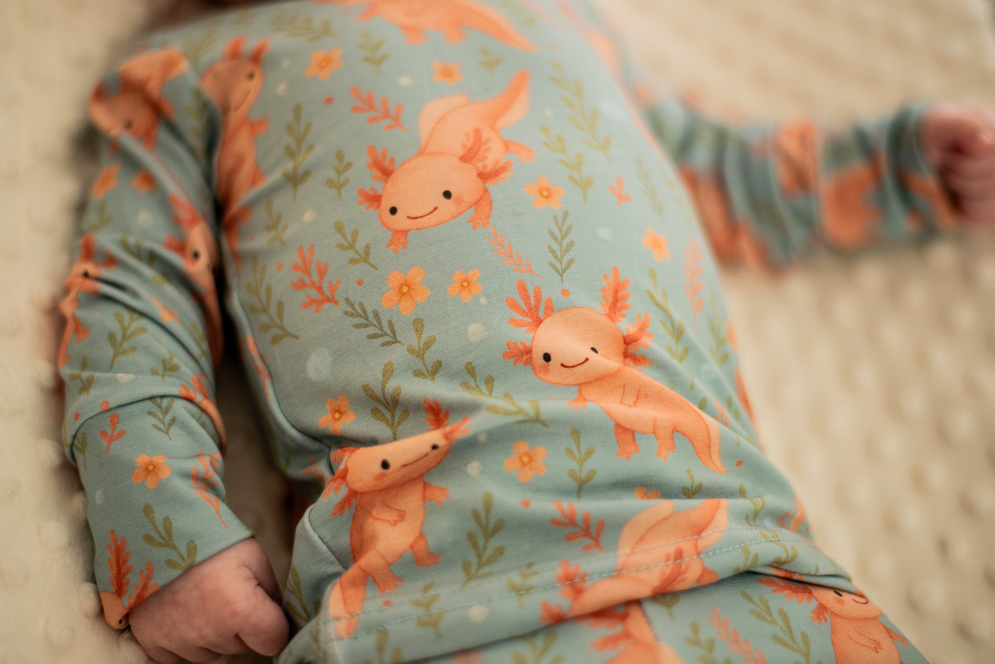 Two-piece bamboo pyjamas – Axolove ♥️ (Axolotl)