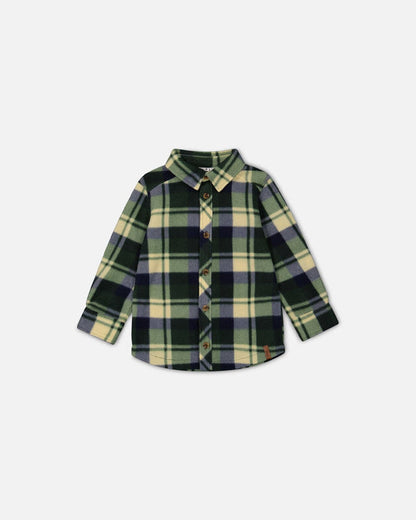 Deux Par Deux | Polar Fleece Shirt Plaid Green