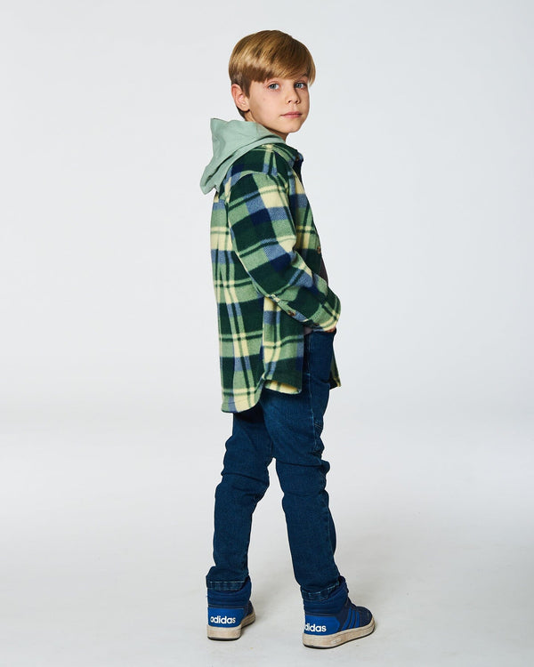 Deux Par Deux | Polar Fleece Shirt Plaid Green