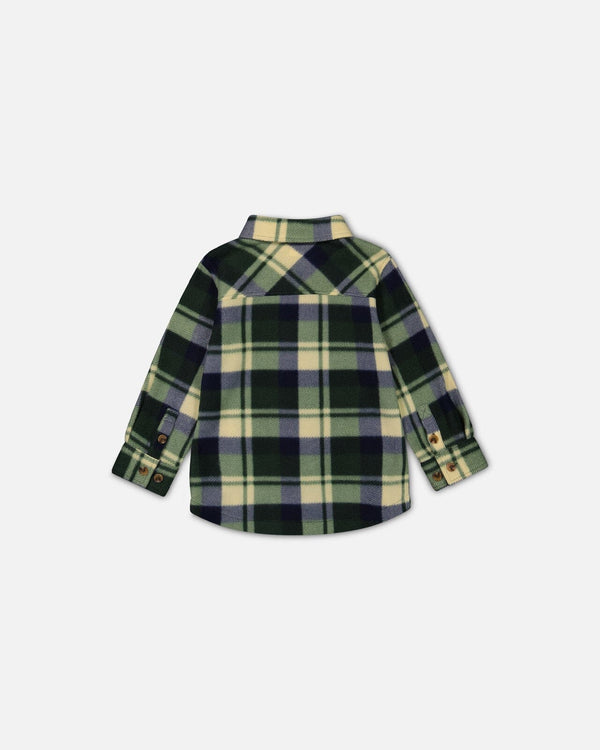 Deux Par Deux | Polar Fleece Shirt Plaid Green