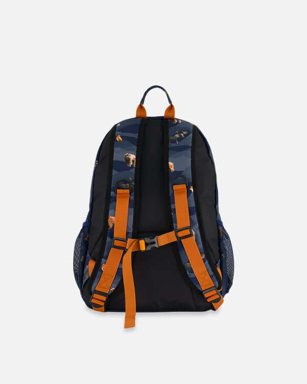 Backpack Navy Printed Mountains Animals - 25L