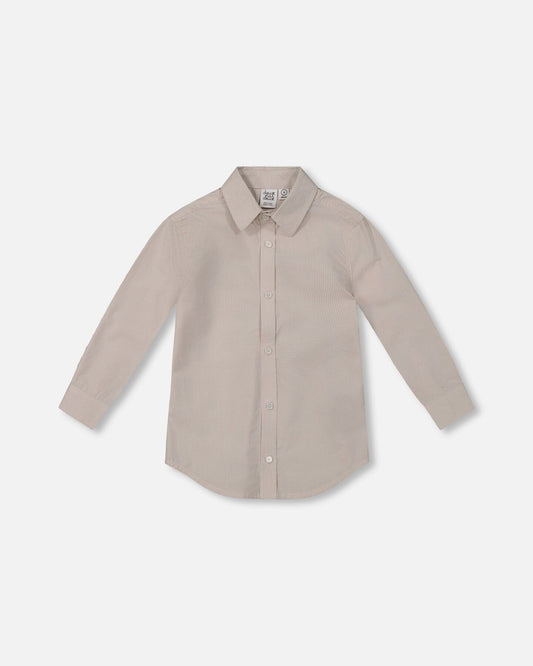 Long Sleeve Button Down Shirt Light Taupe