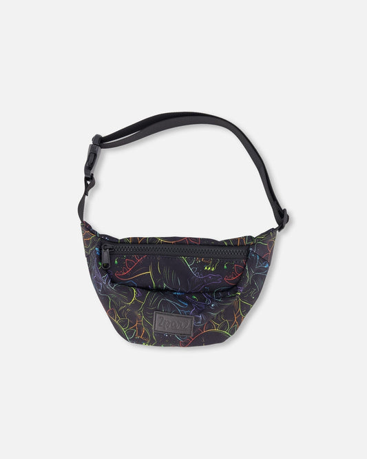 Fanny Pack Black Dinosaur Print