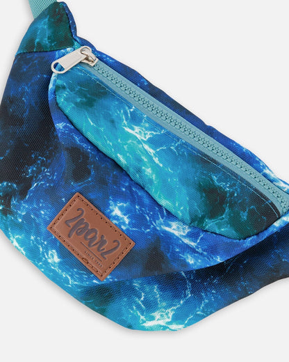 Fanny Pack Blue Wave Print