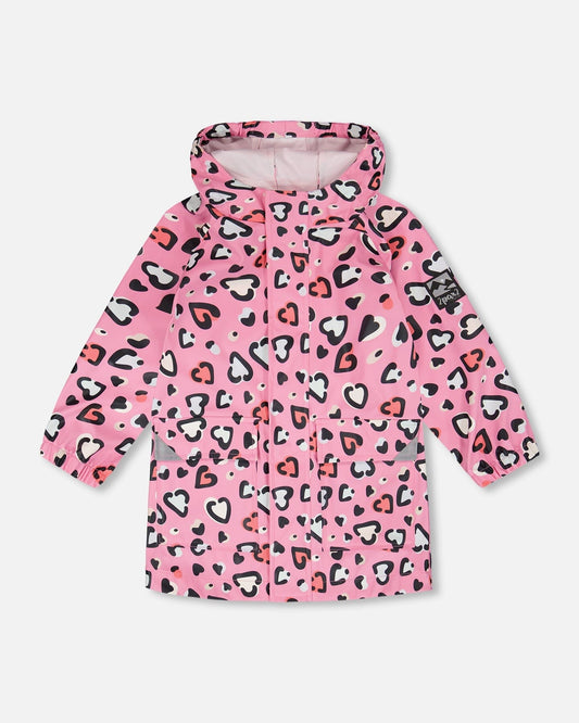 Pink raincoat with color-changing hearts