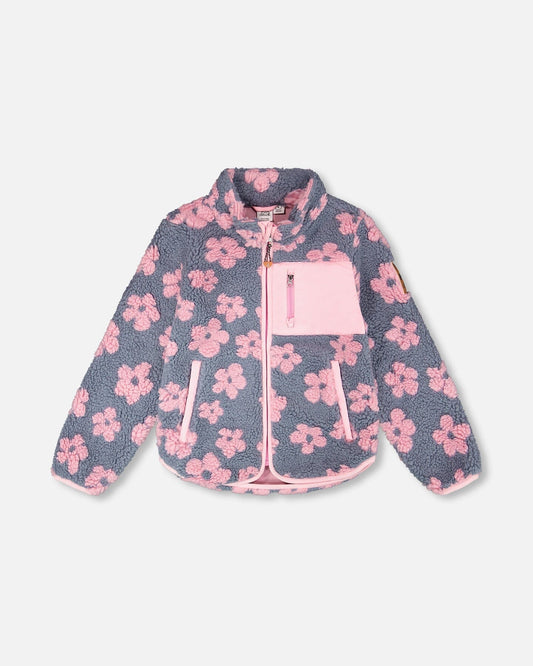 Sherpa Jacket Pink Flowers