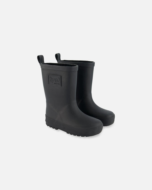Rain Boots In Natural Rubber Black