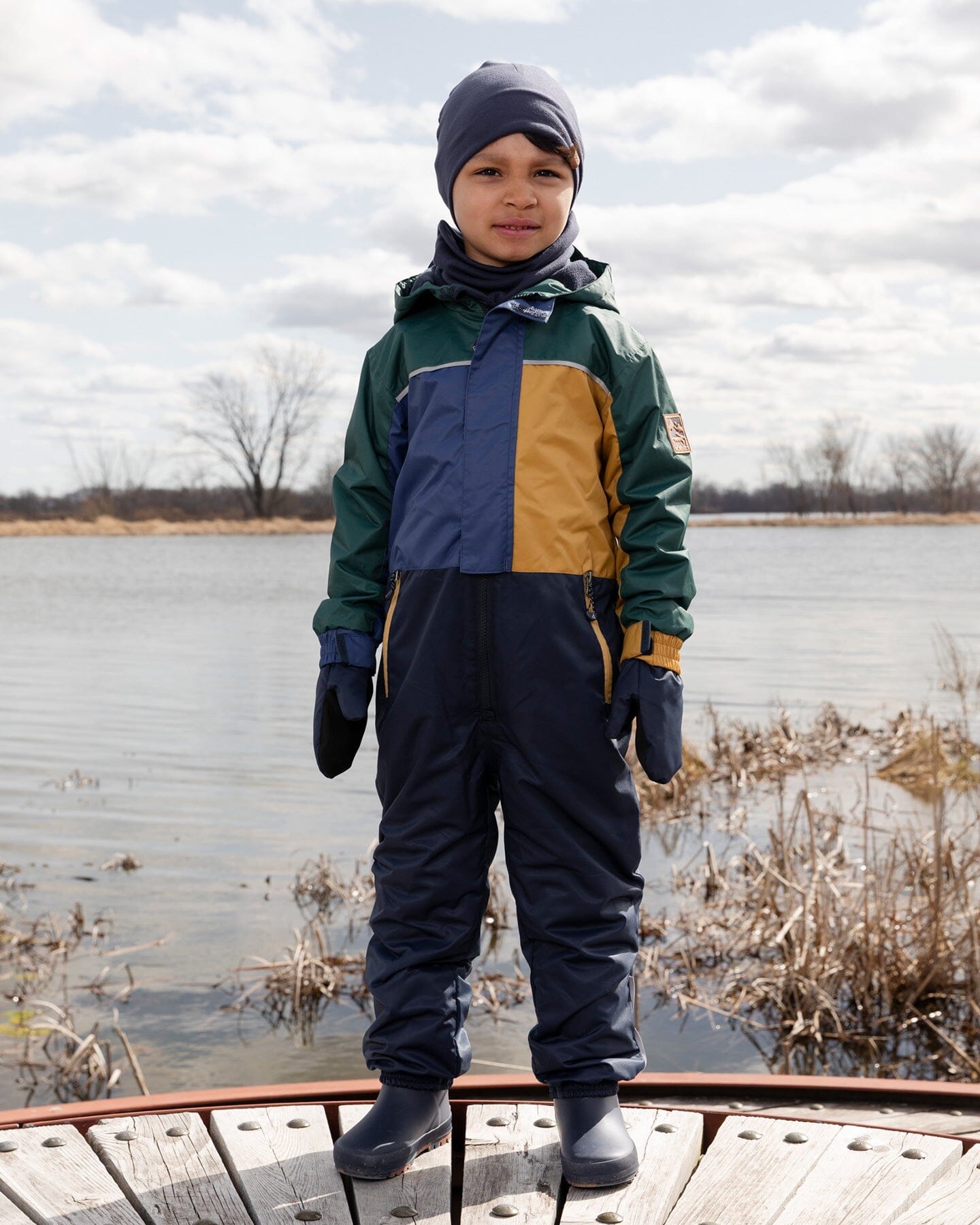 Mid-Season Mittens In Recycled Polyester Navy Blue