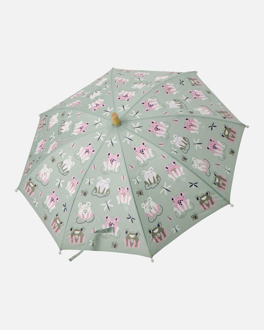 Color-Changing Umbrella Green Frog Print