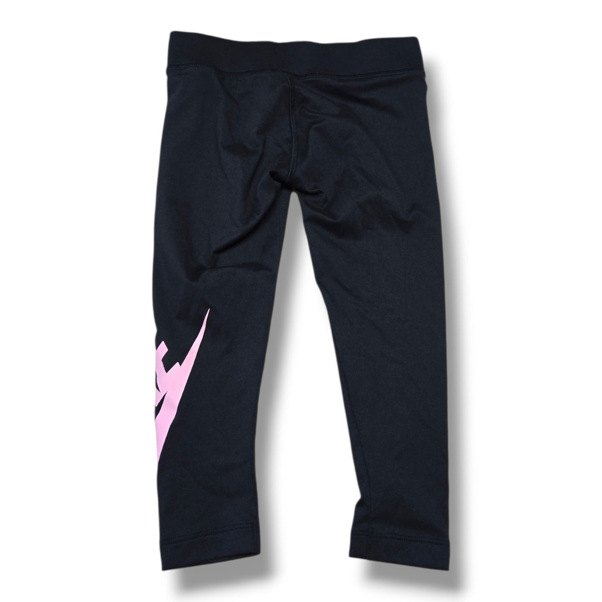 Nike Black & Pink Logo Capri Leggings | 4/5Y | Pre-loved Quality