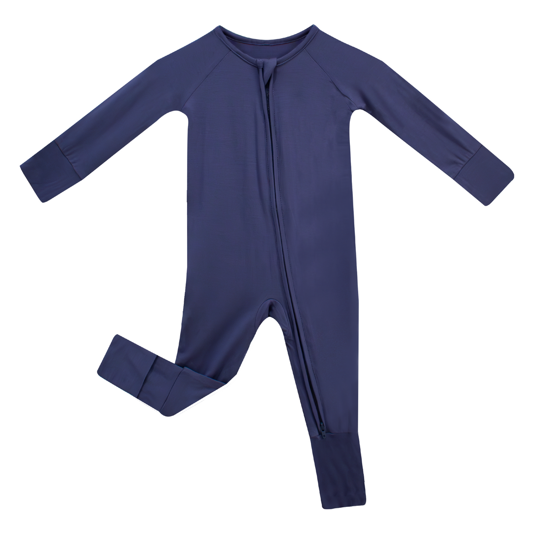 Muted Navy Bamboo Convertible Zippered Sleeper - Pink & Blue Kidz Clothing