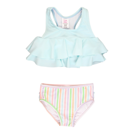 Flounce Bikini - Pink & Blue Kidz Clothing