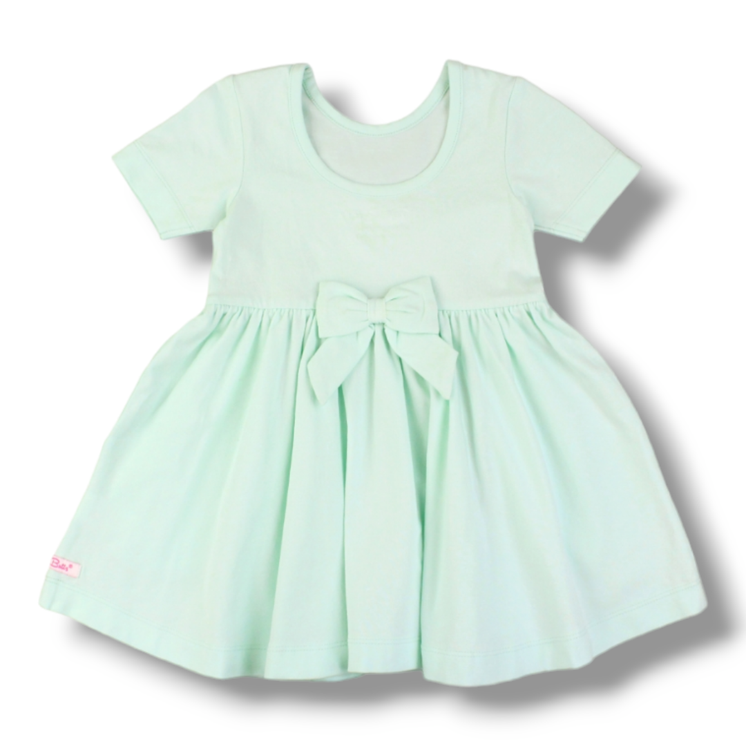 Coming Soon | RuffleButts | Short Sleeve Twirl Dress | Mint - Pink & Blue Kidz Clothing