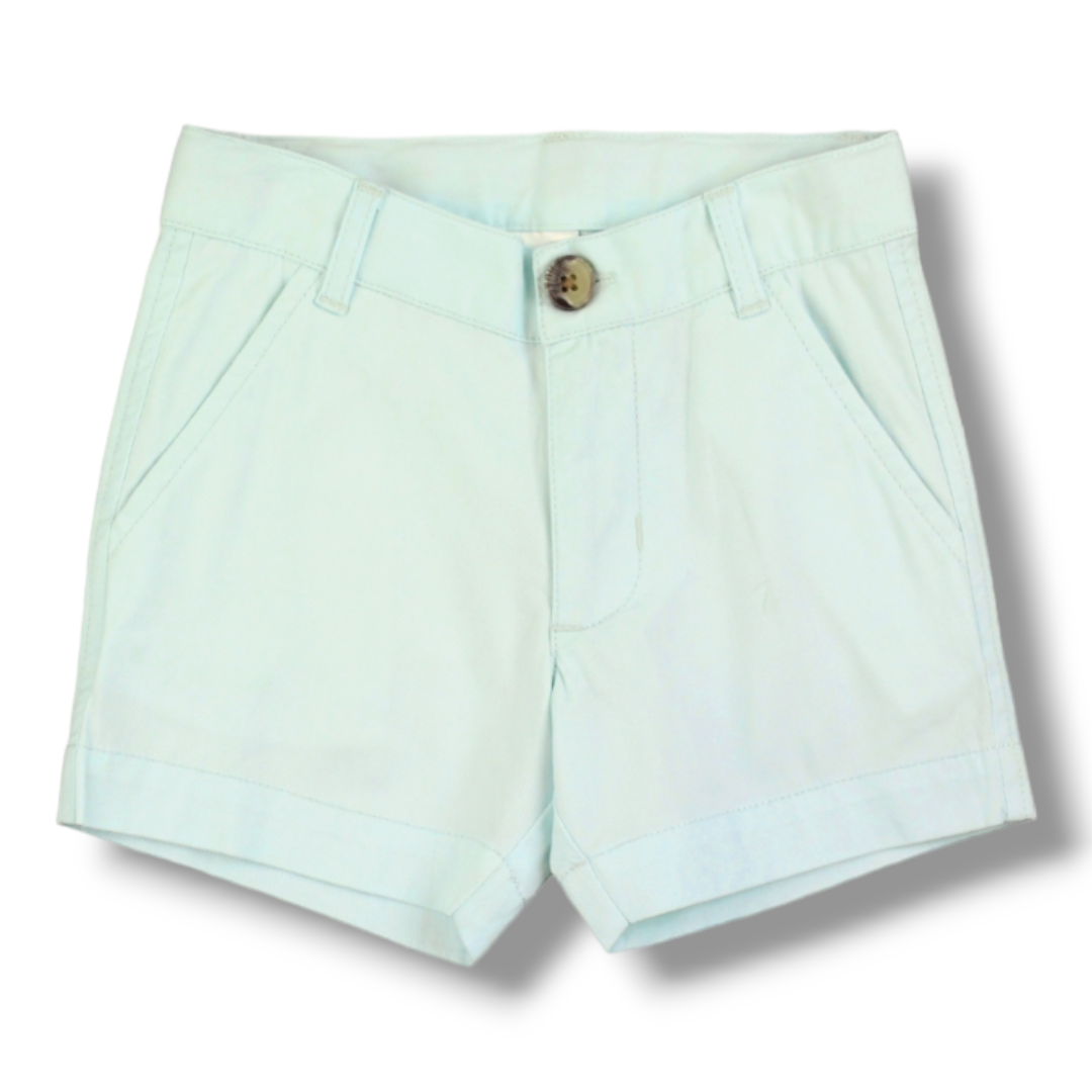 Coming Soon | RuffleButts | Chino Shorts | Mint - Pink & Blue Kidz Clothing