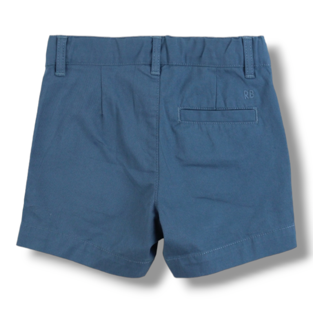 Coming Soon | RuffleButts | Chino Shorts | Indigo - Pink & Blue Kidz Clothing