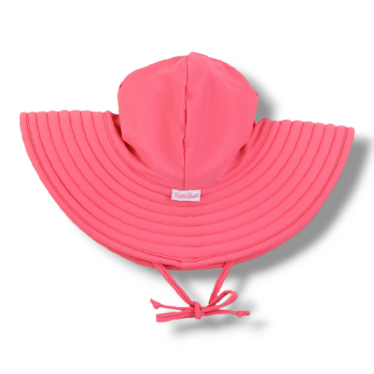 Coming Soon | RuffleButts | Hot Pink Swim Hat - Pink & Blue Kidz Clothing