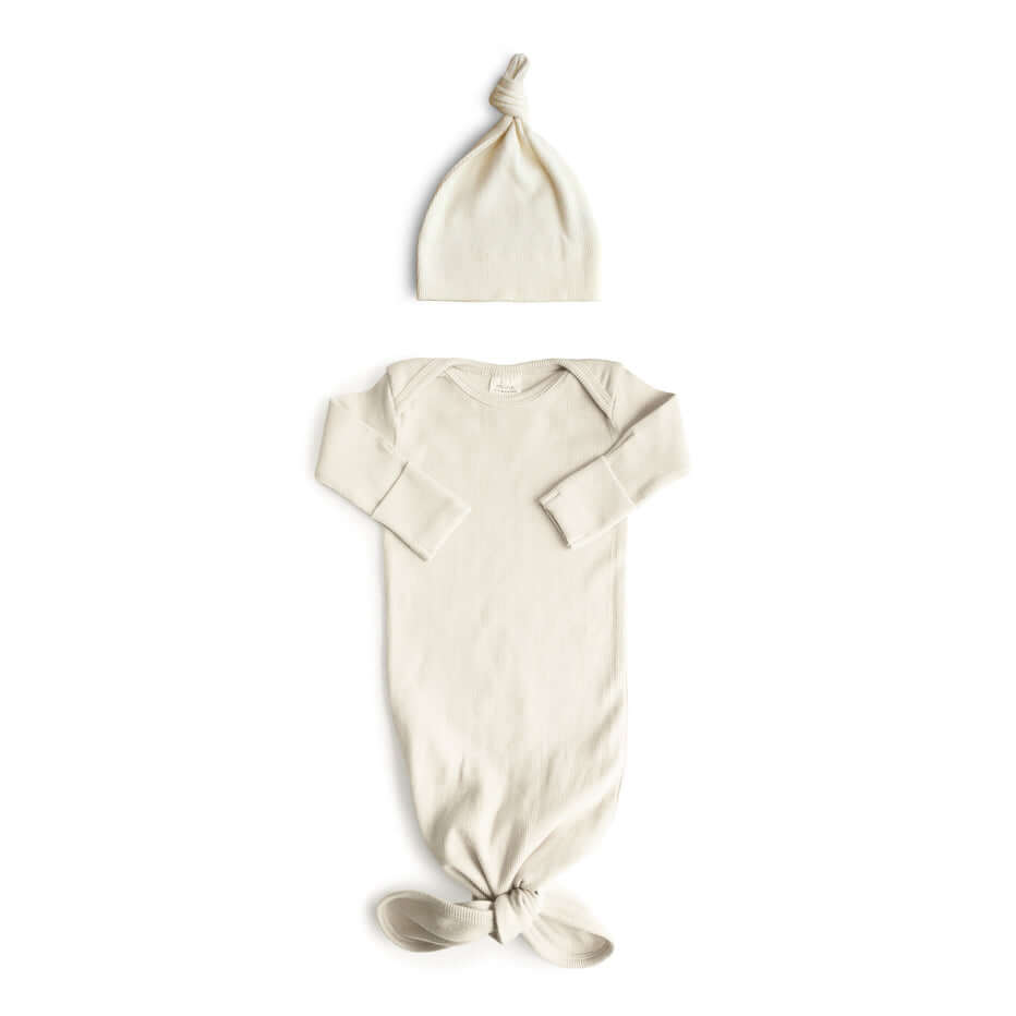 Knotted gown, gender neutral,  Newborn photo shoot , Organic Cotton 