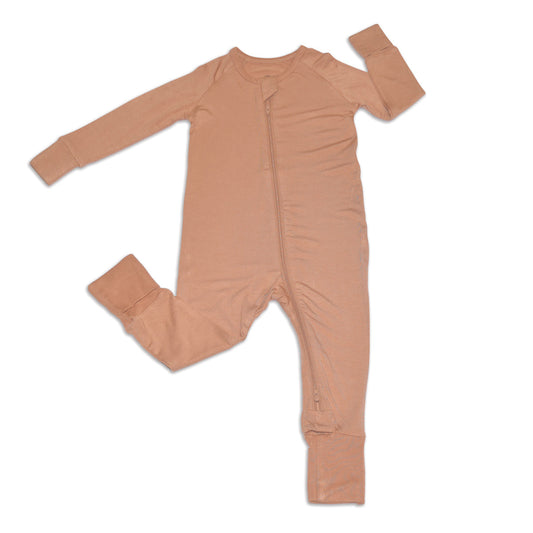 Bamboo 2-way Zipper Romper (Toast)
