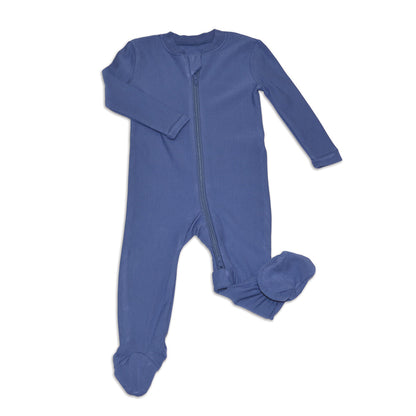 Bamboo Fleece Footie W/2 Way Zipper (Coastal)