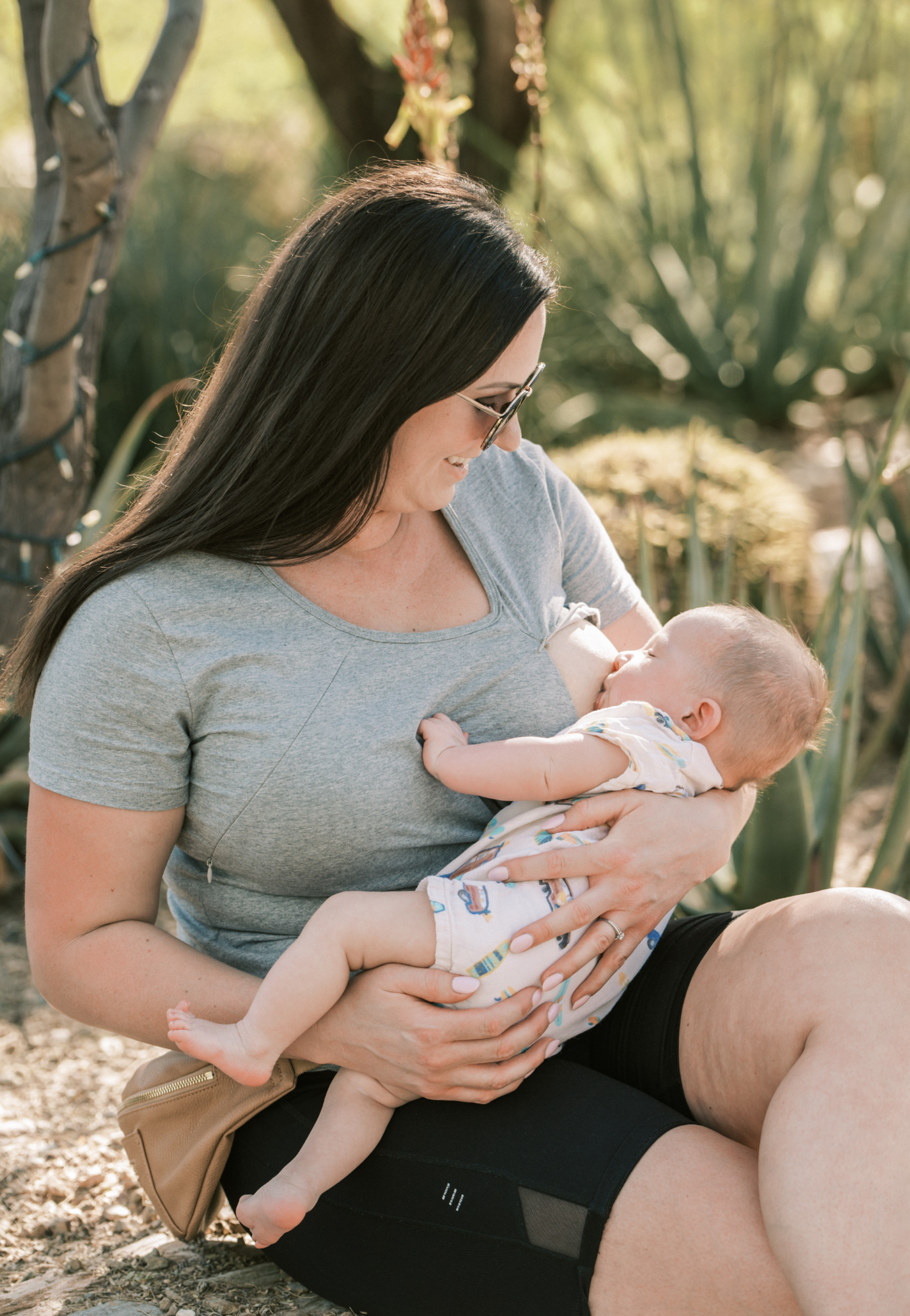 Zoe Zipper Short Sleeve Nursing Tee Shirt