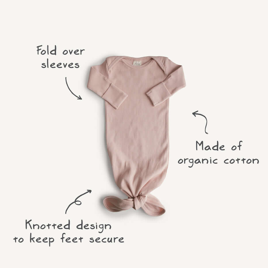 Knotted gown, gender neutral,  Newborn photo shoot , Organic Cotton , infant,  baby, new mommy 