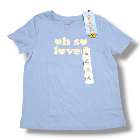 Cat and Jack boys t-shirt NWT in light blue with 'oh so loved' print, size 3T, brand new with tags.
