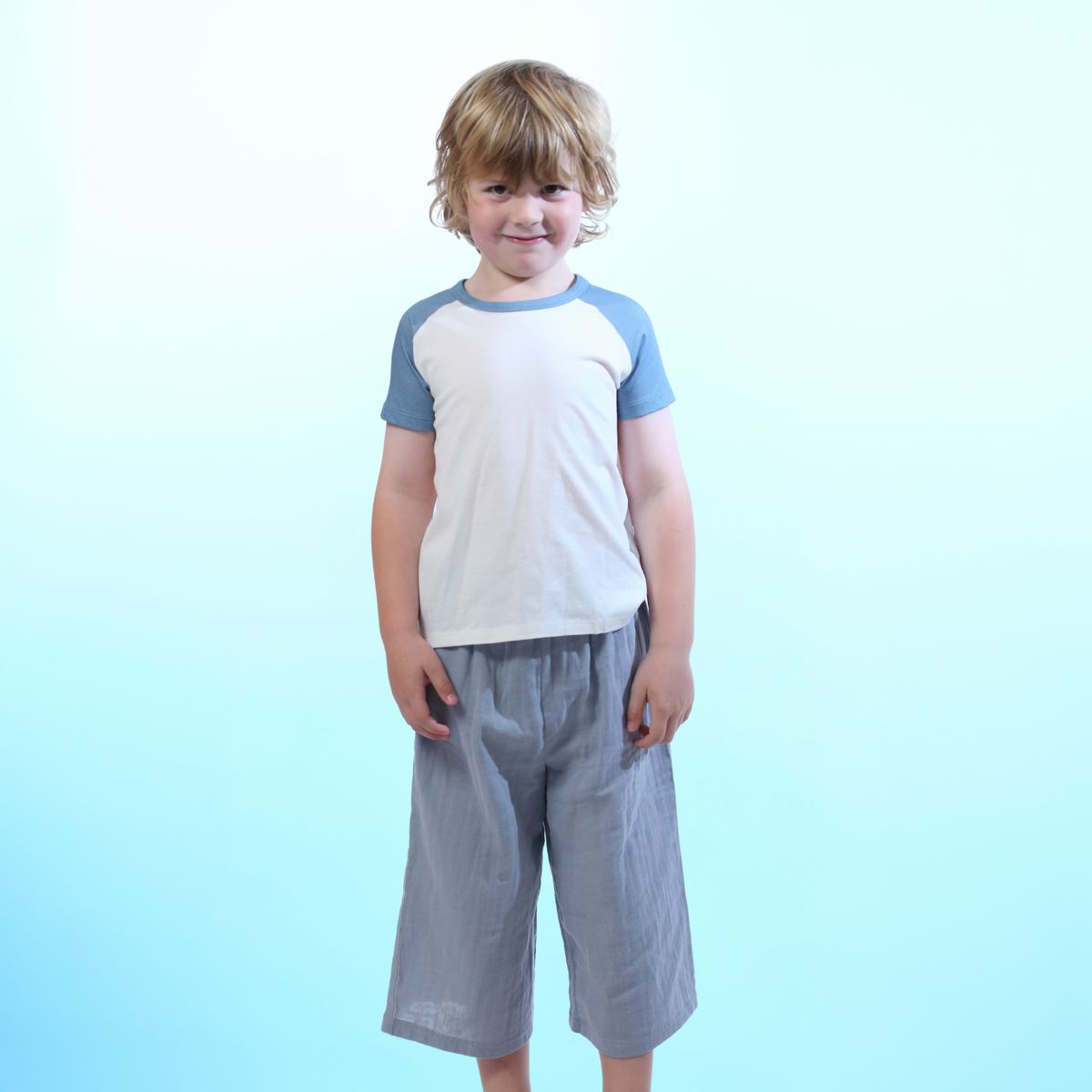 Blara Organic House | Wide Leg Denim Pants | Mist Blue