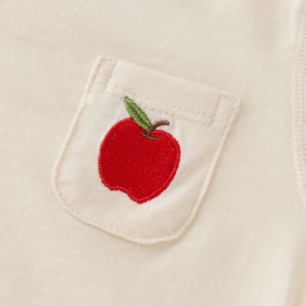 Coming Soon | Blara Organic House | Short Sleeve Bodysuit | Apple Appliqué